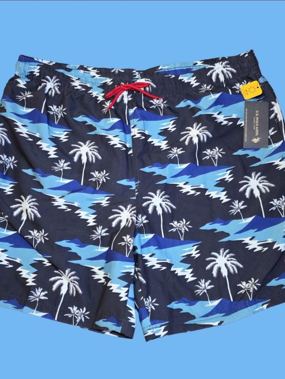 U.S. Polo Assn 3XL Palm Print Swim Trunks NWT